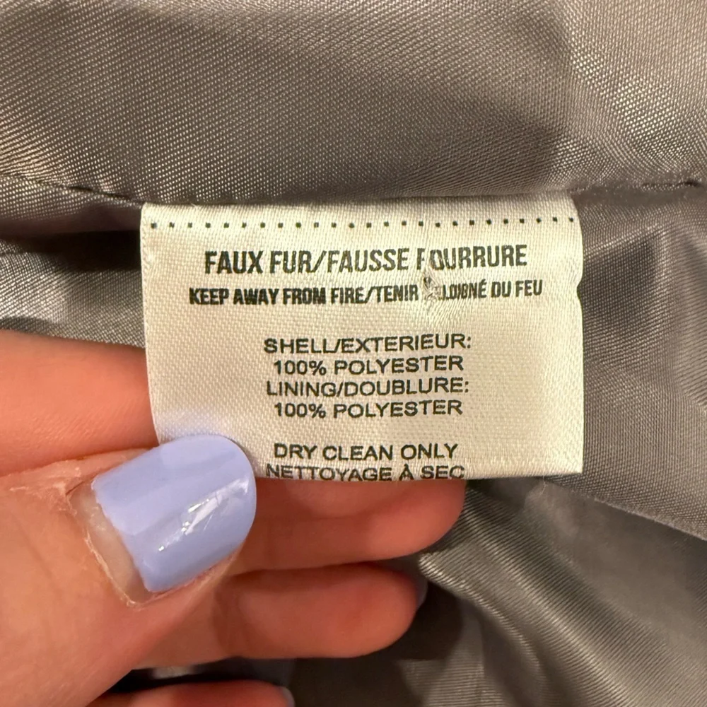 Apparis Brigitte Colorblock Faux Fur Jacket Coat In Grey Pink White Small - Picture 6 of 6